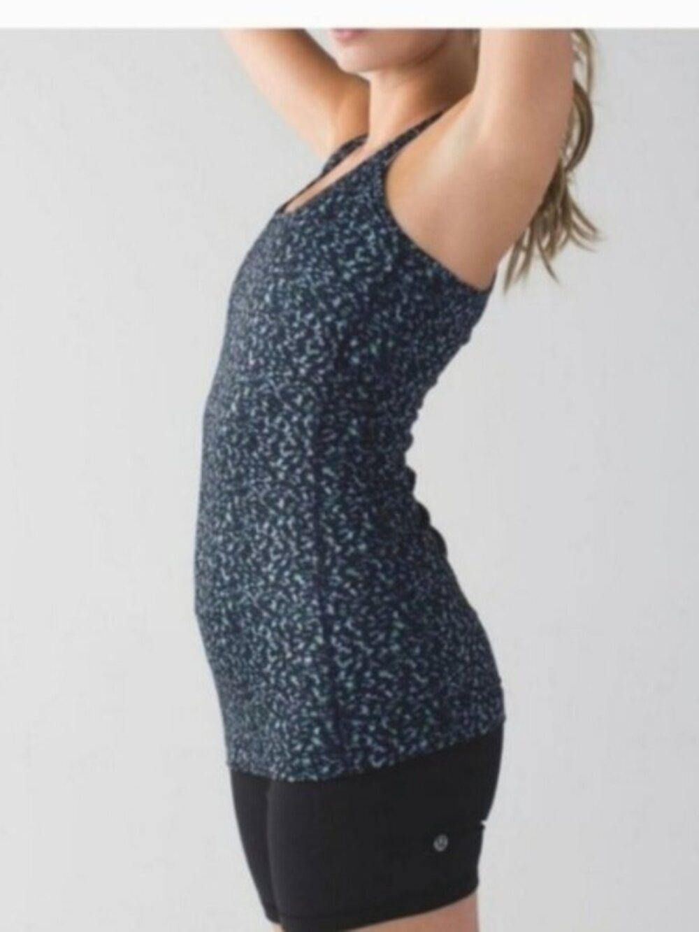 Lululemon  Black Blue Cool Racerback Shirt Tank Top SZ 4